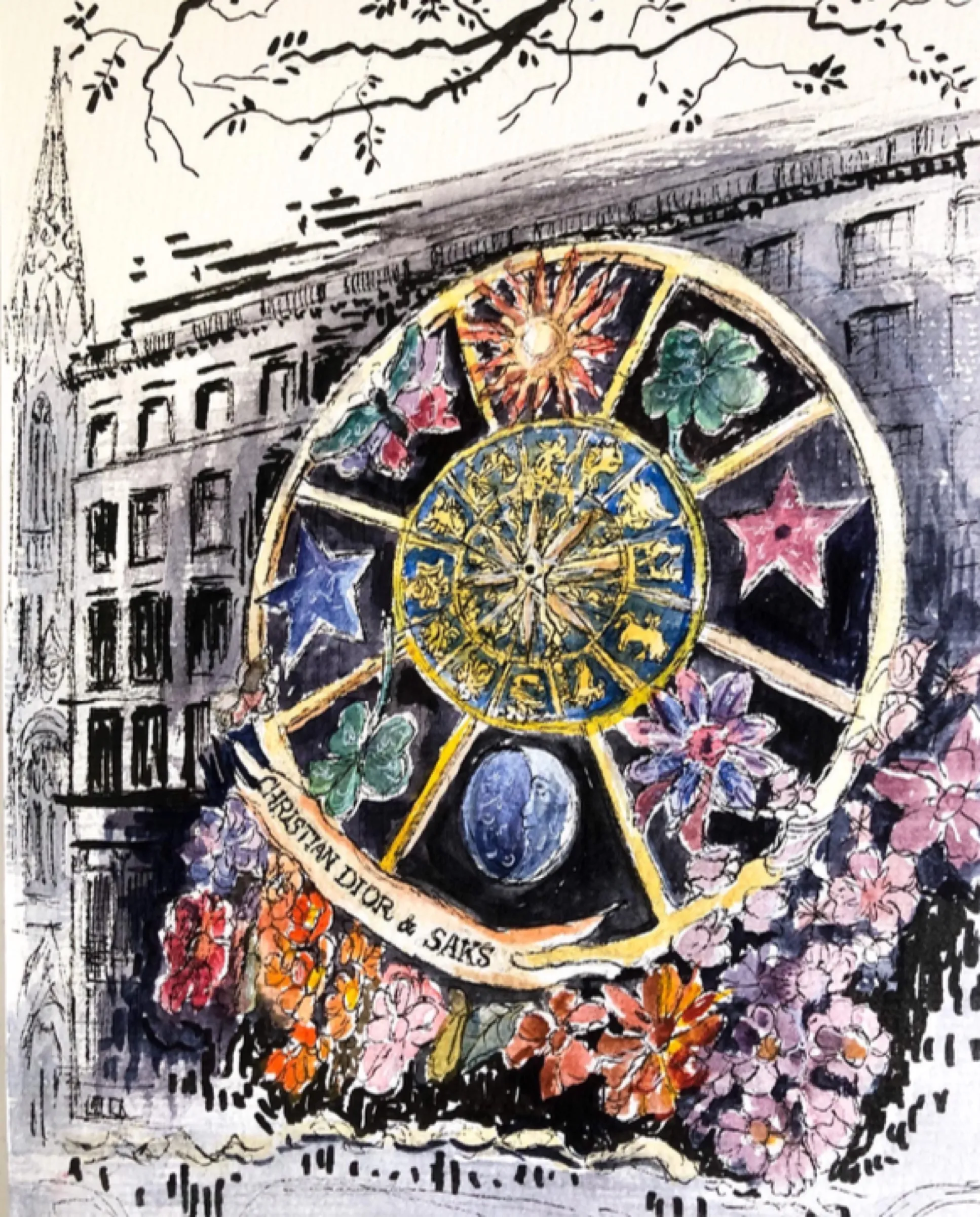 Dior & Saks — print — Watercolor and ink print by Katya Studenaya