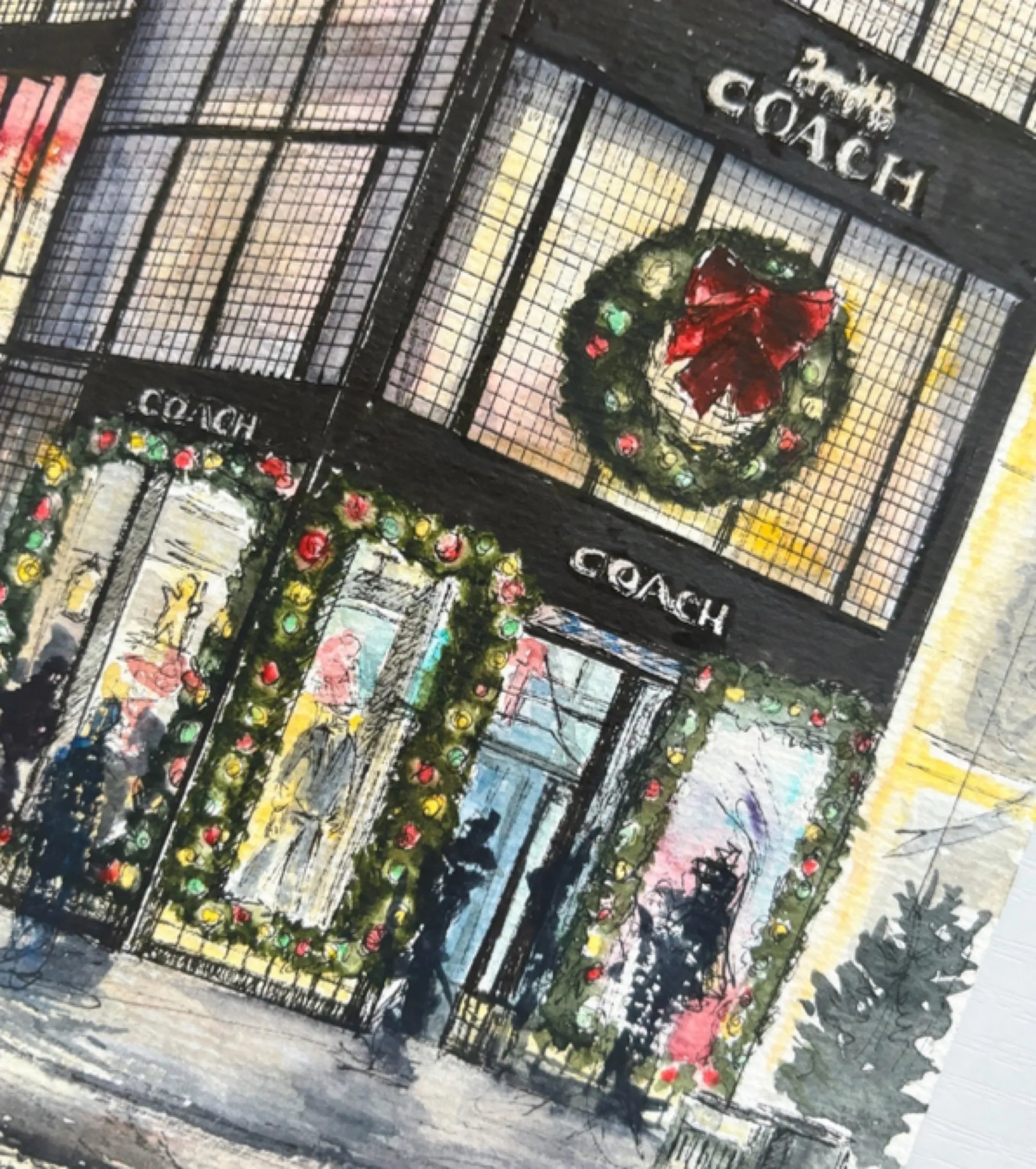 Coach on Fifth — print — Watercolor and ink print by Katya Studenaya