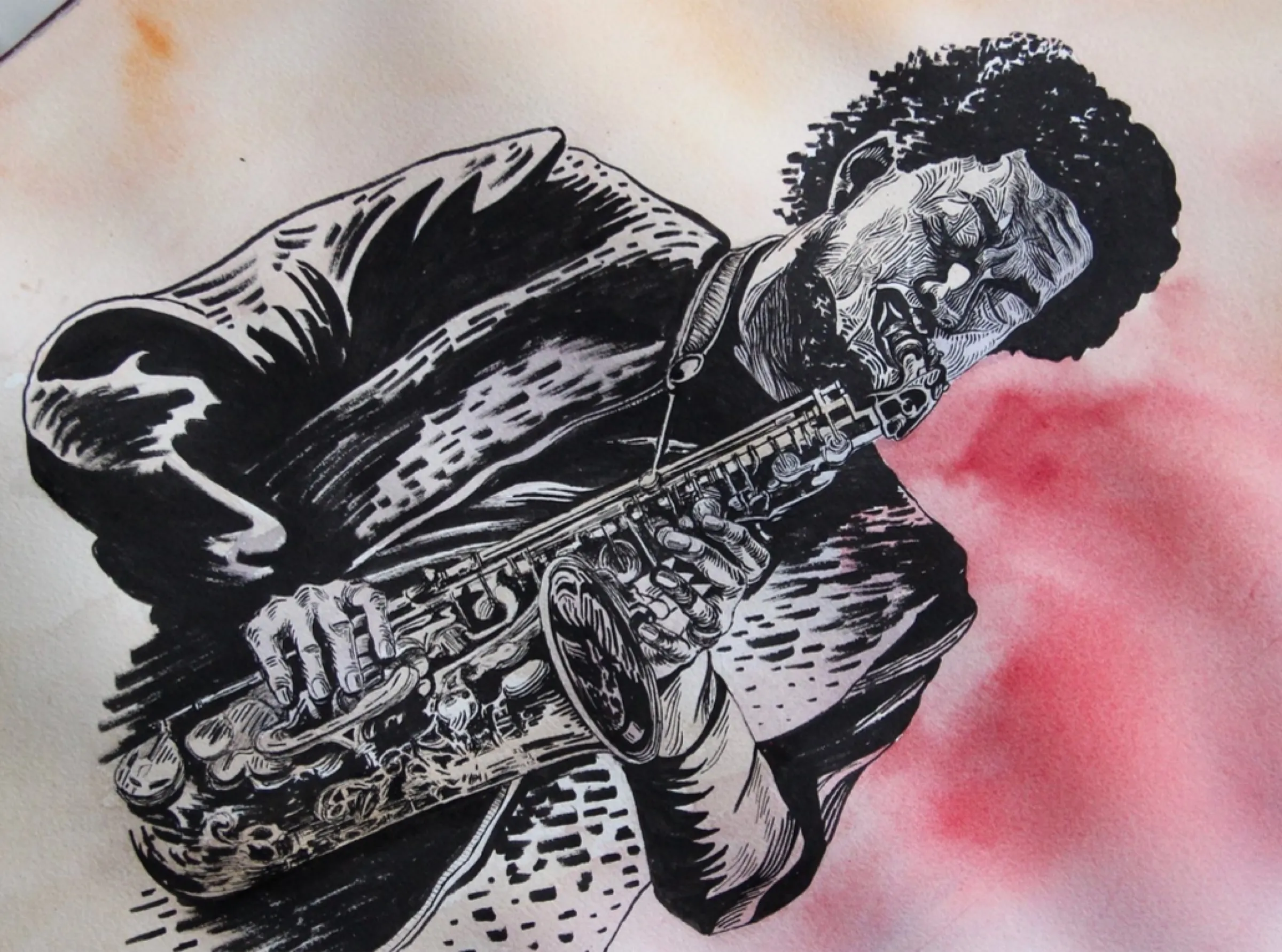 Jazz watercolor series — illustration by Katya Studenaya