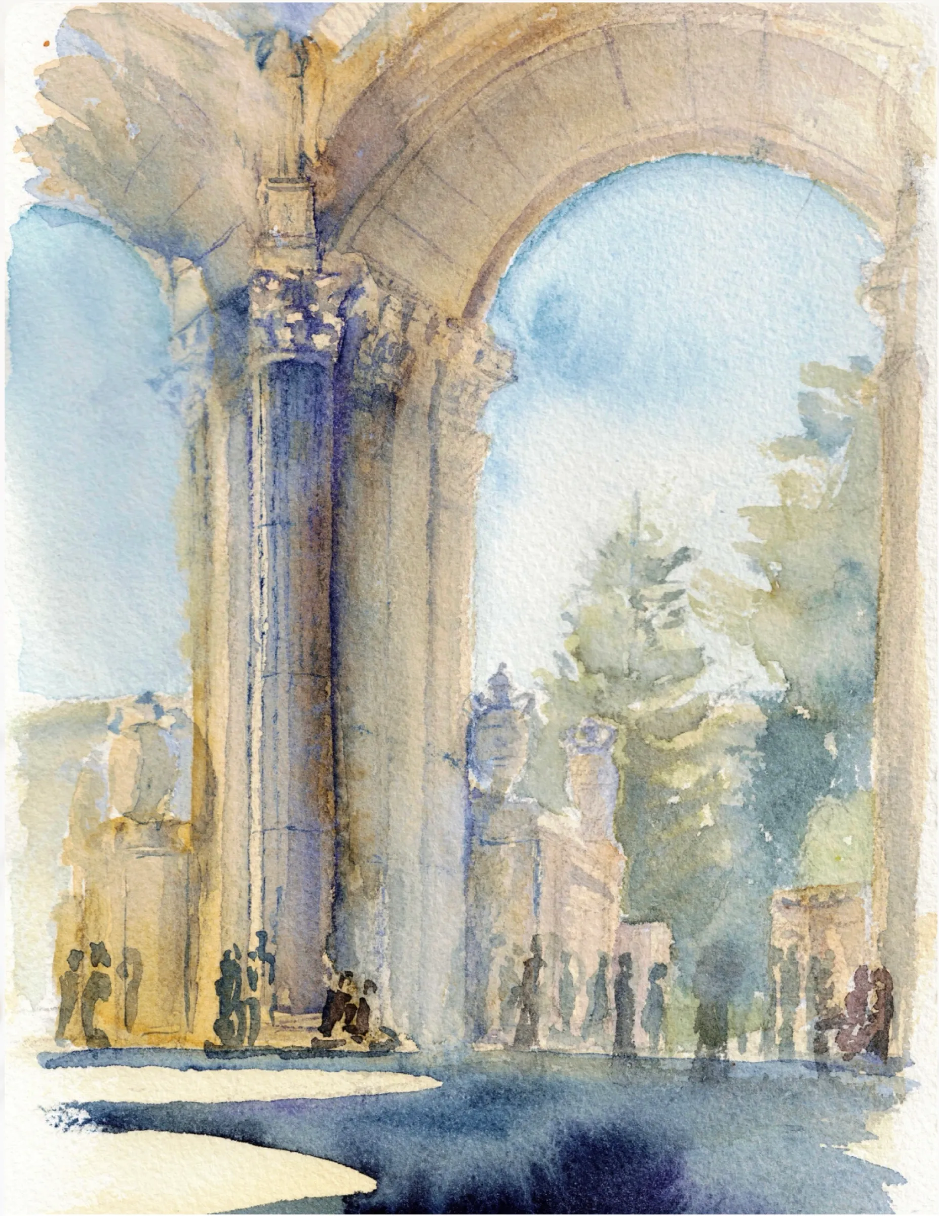 Palace of Fine Arts — print — Watercolor print, limited edition by Katya Studenaya
